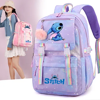 Cartone animato Lilo Stitch Zaino stampato Teenger Girl Boy Zaino Kawaii Studente Zaino per bambini Borsa da viaggio per laptop Bookbag 1
