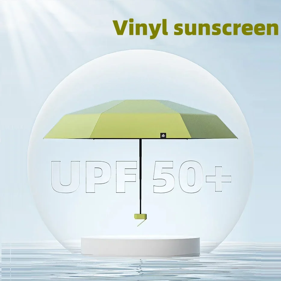 UPF50+ Mini Folding Umbrella Vinyl Sun Shade Umbrella Small Pocket Rain Travel Ultraviolet Protection Capsule Parasol