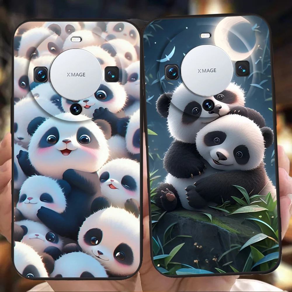 Cartoon schöne Panda Handy hülle Abdeckung für Huawei Mate 60 Pro P50 P40 P30 P20 P10 P Smart Y6 Y7 Y9 plus Silikon Fundas Shell Tasche