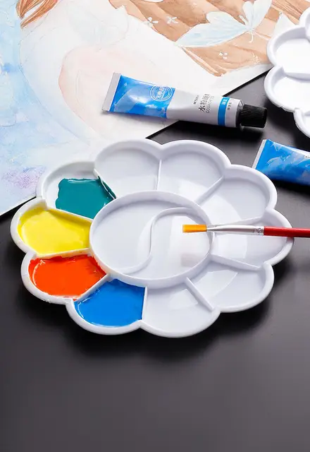 Paint Tray Palettes Paint Holder Painting Palette For Acrylic Oil  Watercolor Craft DIY Kids Students Art Painting Palettes White