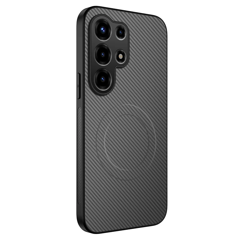Ultra Protective Silicone Carbon Fiber Magnetic Phone Case - Premium Back Cover