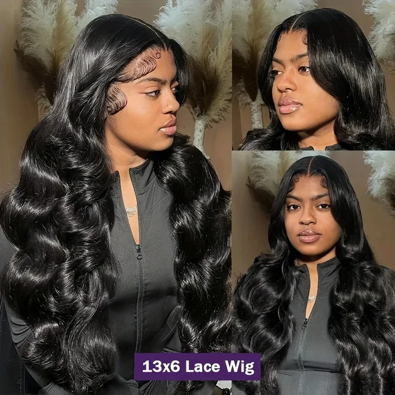 250 Density Body Wave 13x6 HD Transparent Lace Front Human Hair Wigs 30 40 Inch 13x4 Lace Frontal Water Wave 5x5 Glueless Wigs