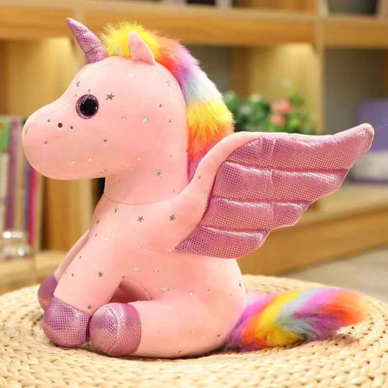 thumbnail image 1 of Peluche de unicornio ángel de 14/22/30 cm, bonito juguete de peluche, almohada de relleno suave, decoración del hogar, regalo de cumpleaños para niñas, 1 of 5