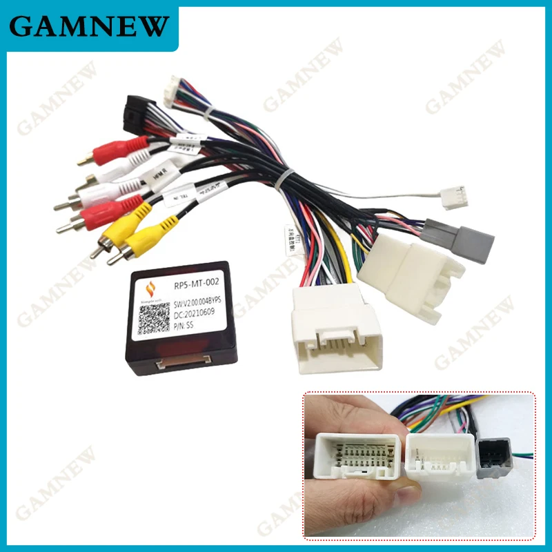 Car16pinAudioWiringHarnessWithCanbusBoxForMitsubishiOutlander