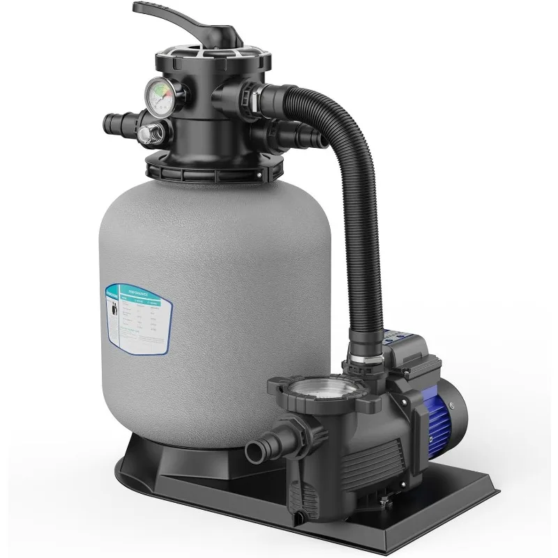

AQUASTRONG 14in Sand Pump for Above Ground Pool with Timer, Max 3000GPH for Pools Up to 12000GAL, 6-Way Valve