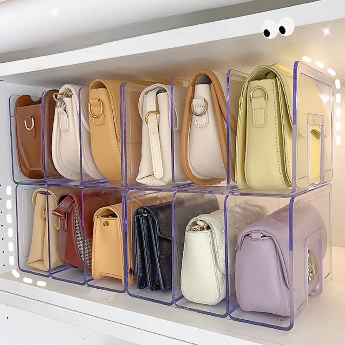 Handbag Storage Rack Handbag Divider Shelf Wardrobe Divider Shelf Luxury Bag Storage Rack Transparent Racks Bags Display Racks
