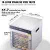 VEVOR Electric Food Dehydrator Machine with 10Tray Food Dehydrator 800/1000W Household Vegetables Fruit Dryer with Digital Timer 6