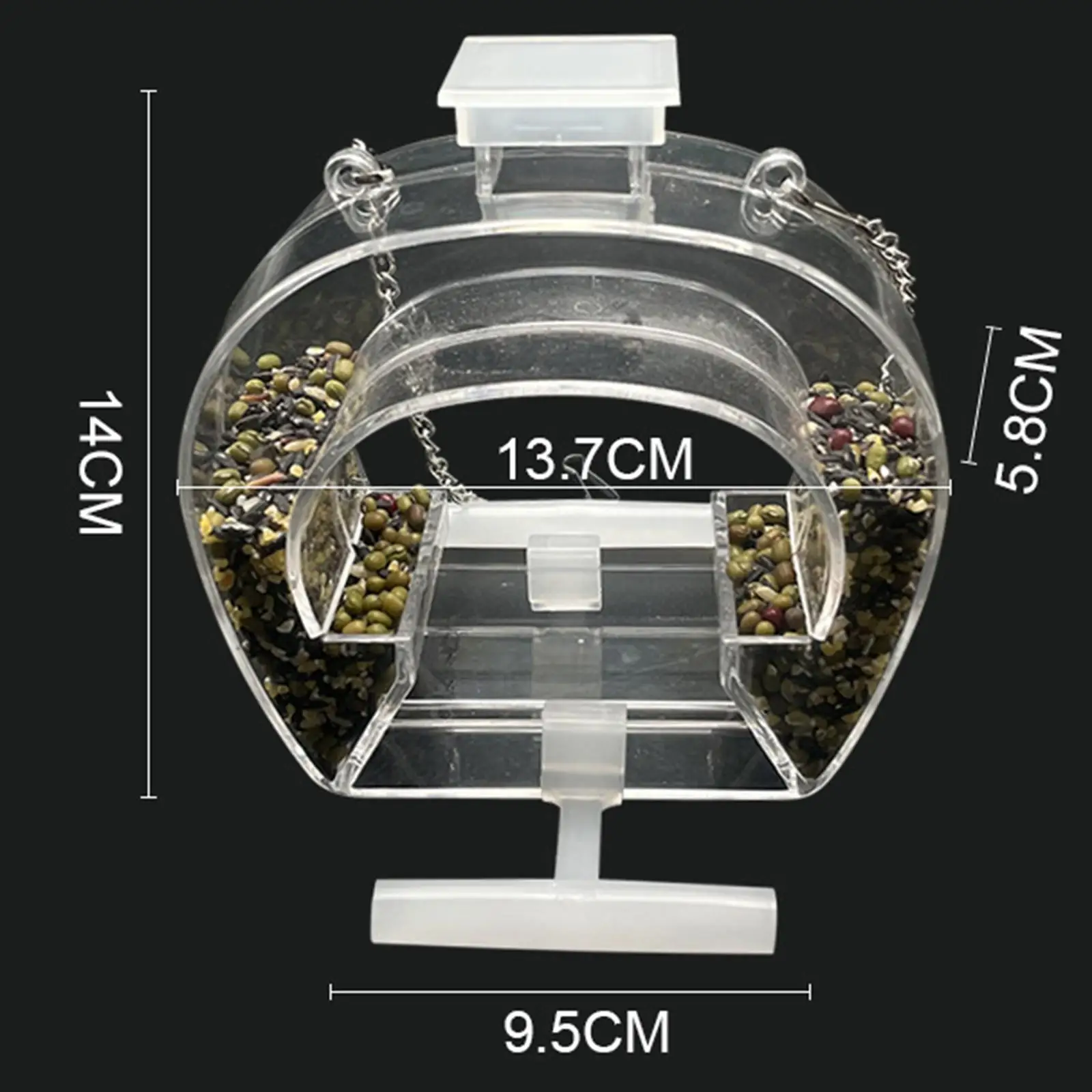Clear Acrylic Window Feeders Wild Bird Feeders for Outdoor Hanging for Garden Yard with Hangable Chain