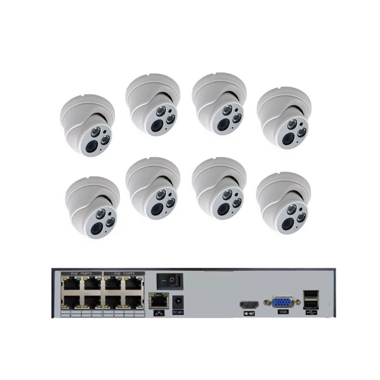 

8ch hd 8MP commercial 8 channels 4K dome wired 5mp surveillance DVR kit POE NVR servalance security cctv ip camera system