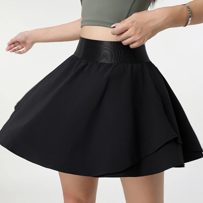 Women Tennis Skirts Quick Dry Sports Short Skorts Fake Two Piece Badminton Shorts PocketGym Fitness Running Pleated Mini Skirts