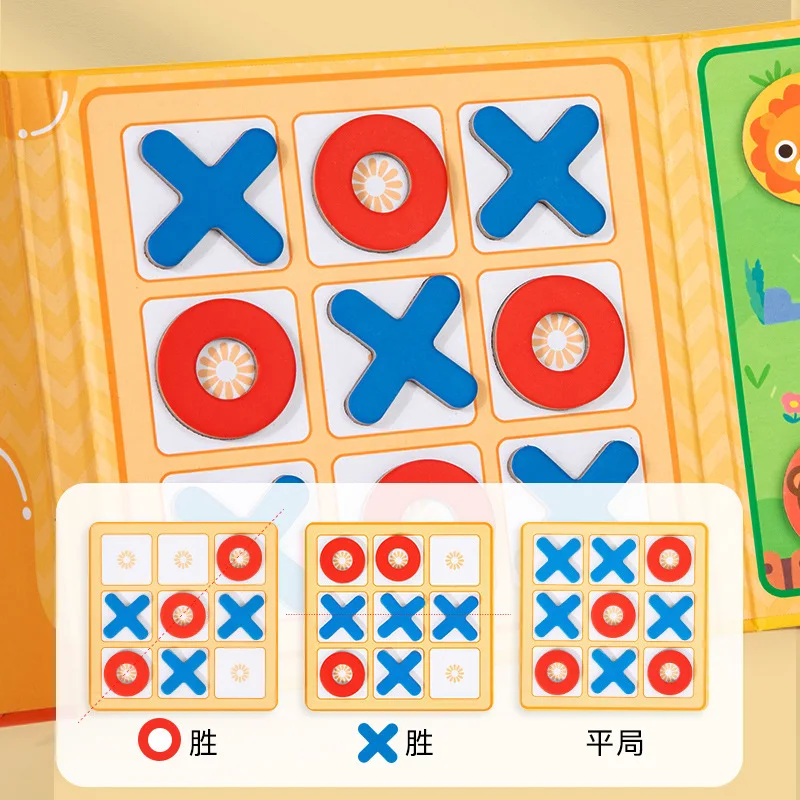 Children's Magnetic Tic-tac-toe Desktop Two-player Game Toys Baby Educational Thinking Training Chess Toys Early Education
