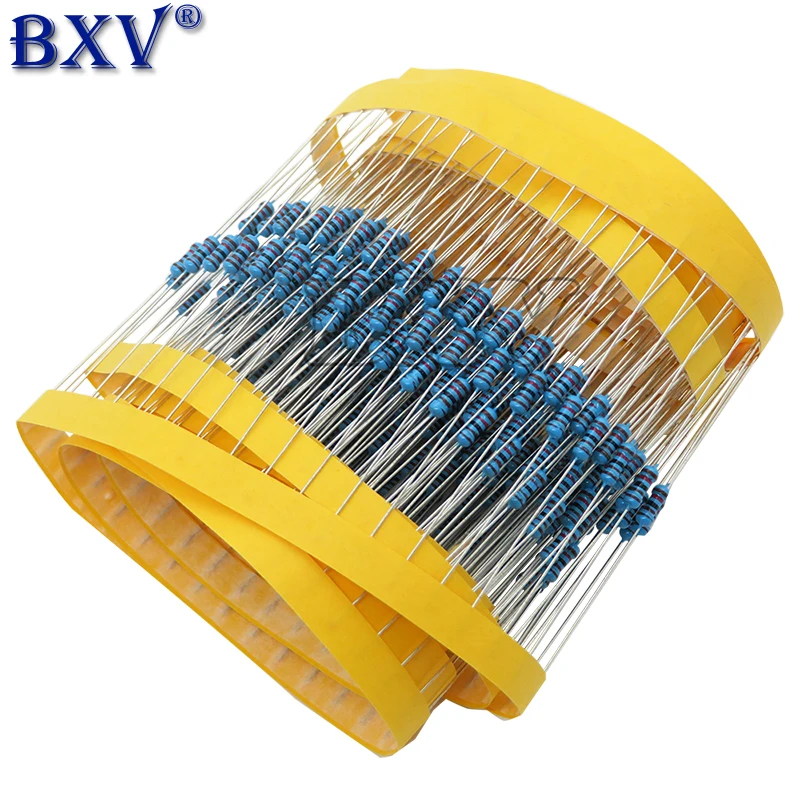 1/4W 1R-22M 1% Metal Film Resistor 100R 220R 1K-100K ohm Resistance 100PCS