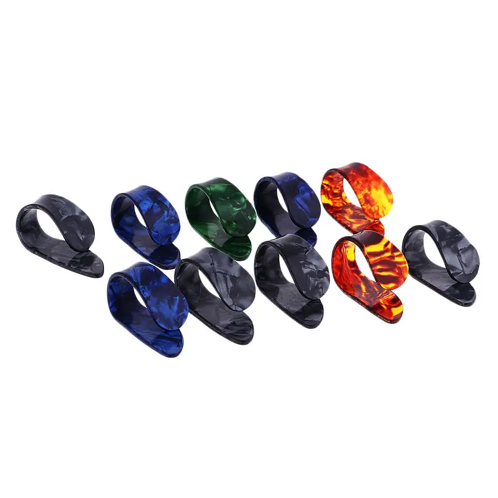 10pcs Electric / Acoustic / Bass Guitar Finger Thumb Pick Picks Random