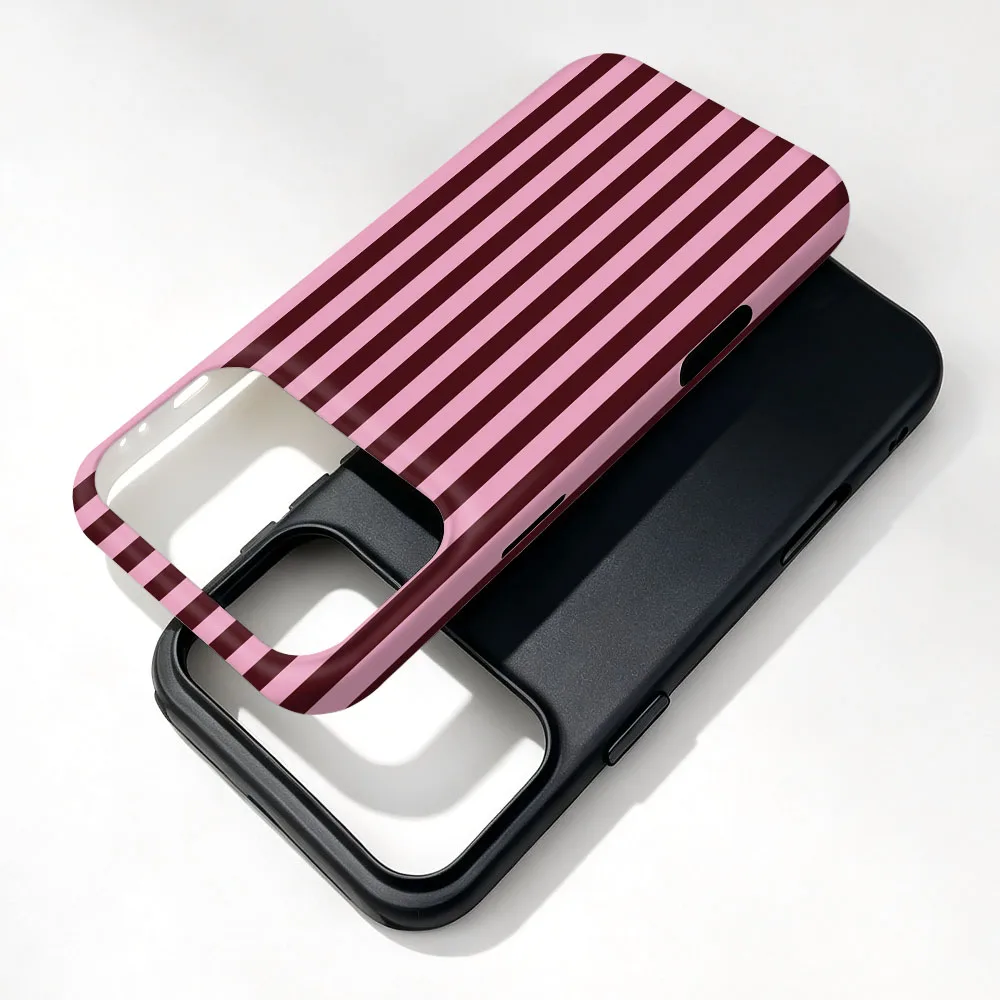 Magnetic Stripe Print Phone Case with 2-in-1 Design