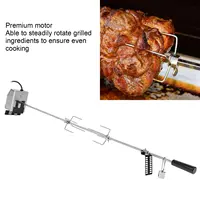 Electric Grill Kit Multifunctional Universal Grill Rotisserie Kit 52.4 Inch 304 Stainless Steel 33lb Load Capacity for Camping 2