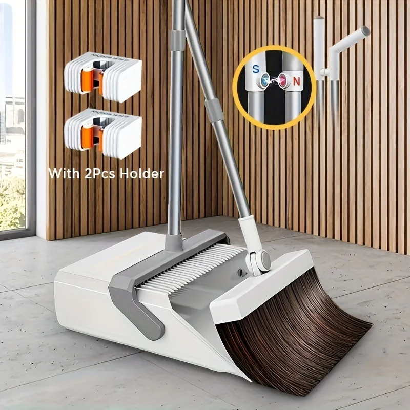 

® Broom and Windproof Dustpan with Adjustable Handle