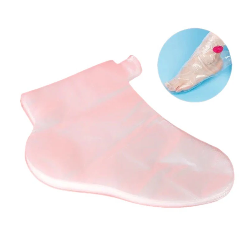 100Pcs/Pack Disposable Plastic Foot Covers Transparent Shoes Cover Paraffin Bath Wax SPA Therapy Bags Liner Booties 25pcs transparent single pen packing bags plastic frosted pencil protective bags