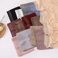 New Muslim Women Hijab Chiffon Long Scarf Diamonds Headscarf Shawls Wrap Turban Bandanas Headband Bufanda Foulard Turbante Mujer