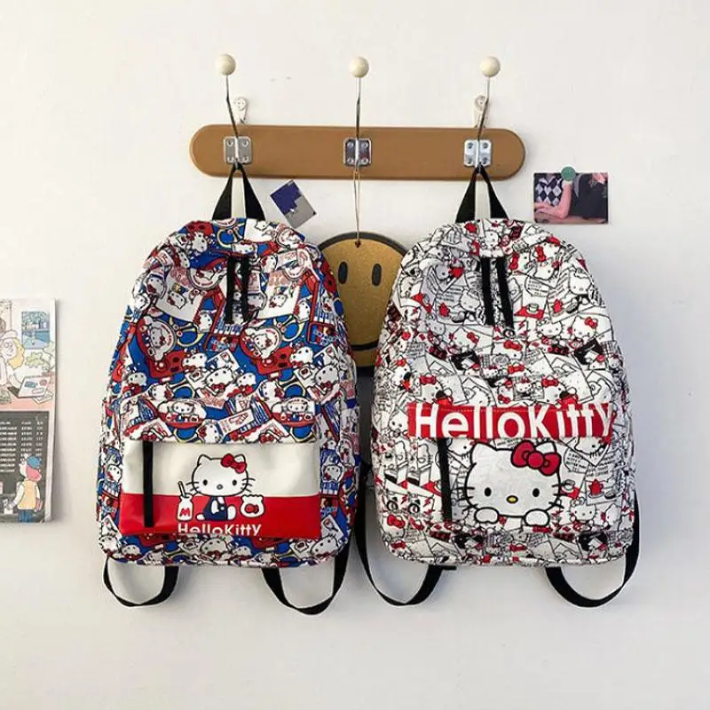

New Kawaii Sanrio Hellokitty Backpack Cute Print Schoolbag Fashion Versatile Travel Commuting High-Capacity Anime Gift For Girls