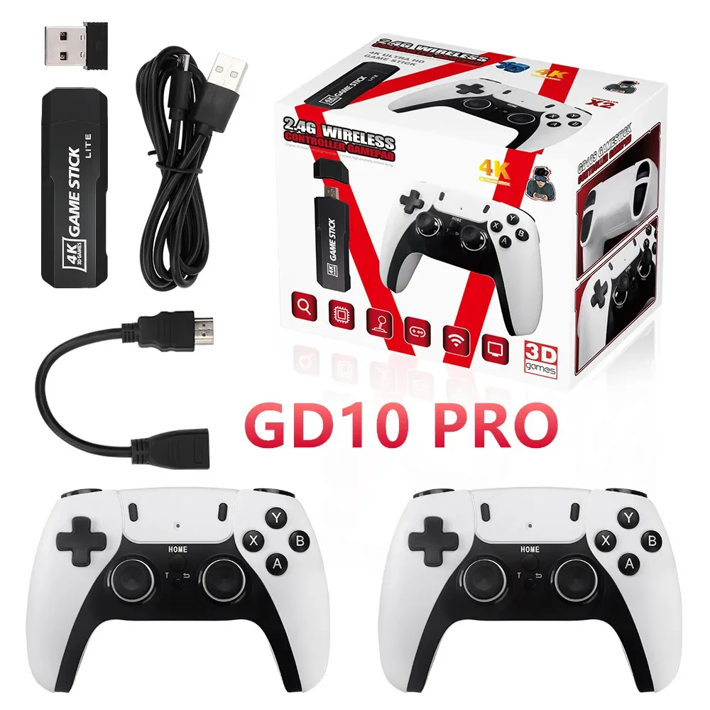 

Новый беспроводной контроллер GD10 PRO 2,4G двойной игровой видеогеймпад консоль 4K 58000 игр 256 ГБ Ретро игры для мальчиков Рождественский подарок