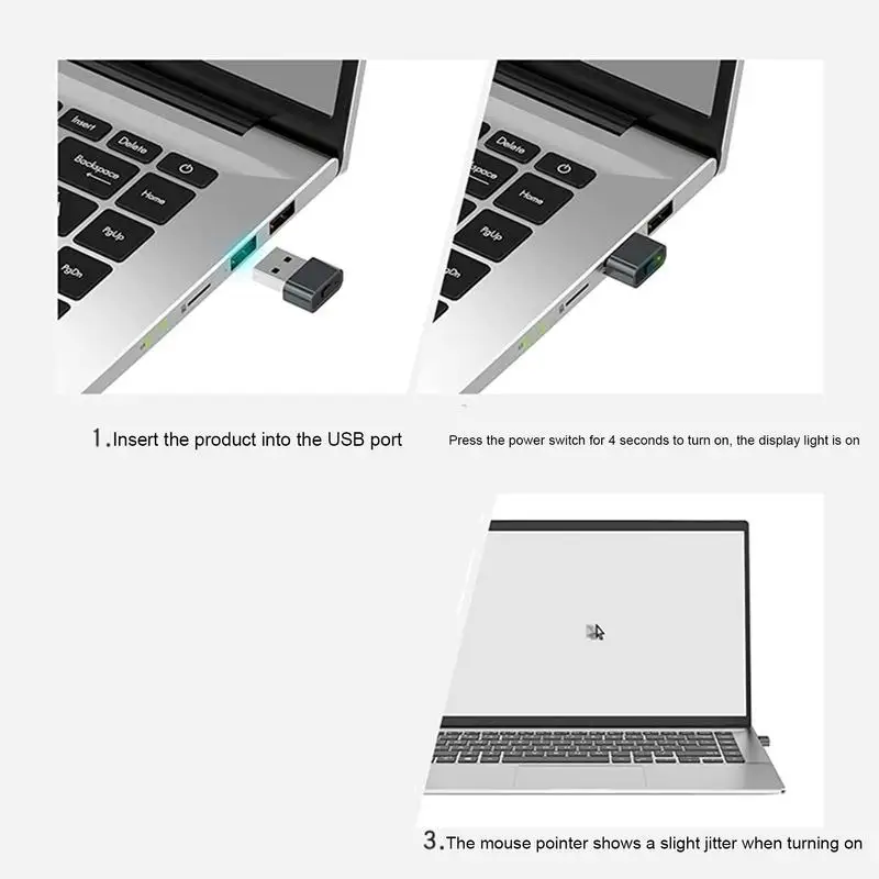 Jiggler Mouse Mover Undetectable Mouse Mover with Buttons Two-Mode Shaking Device Driver-Free Plug-and-Play Keeps PC Awake