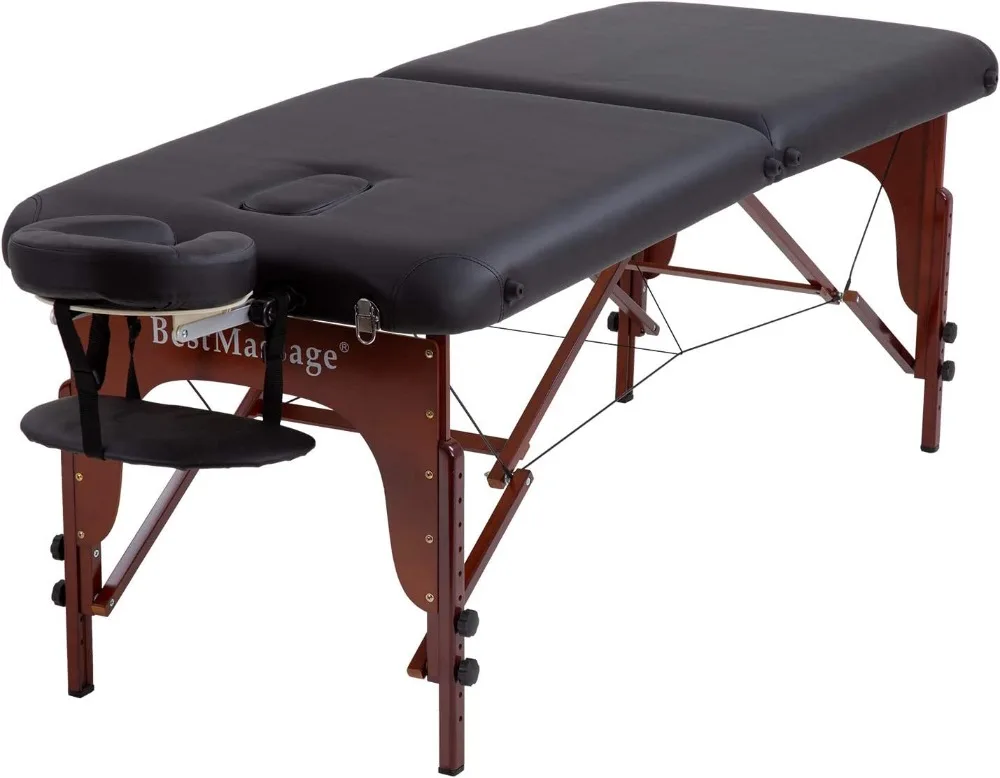 

Bestmassager портативный массажный стол, массажный стол, регулируемый по высоте, 2-складной массажный стол, 77 Дюймов, 30 дюймов, широкий ПУ