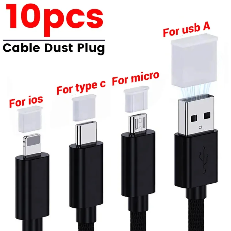 

For iOS Type C Micro USB A Charging Port Protective Cover Anti-dust Plugs Dustproof Stopper Data Line Protector Cap for iPhone