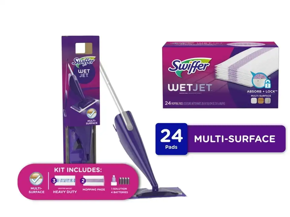 

Mop Starter Kit & Swiffer WetJet Multi Surface Mopping Pad Refills