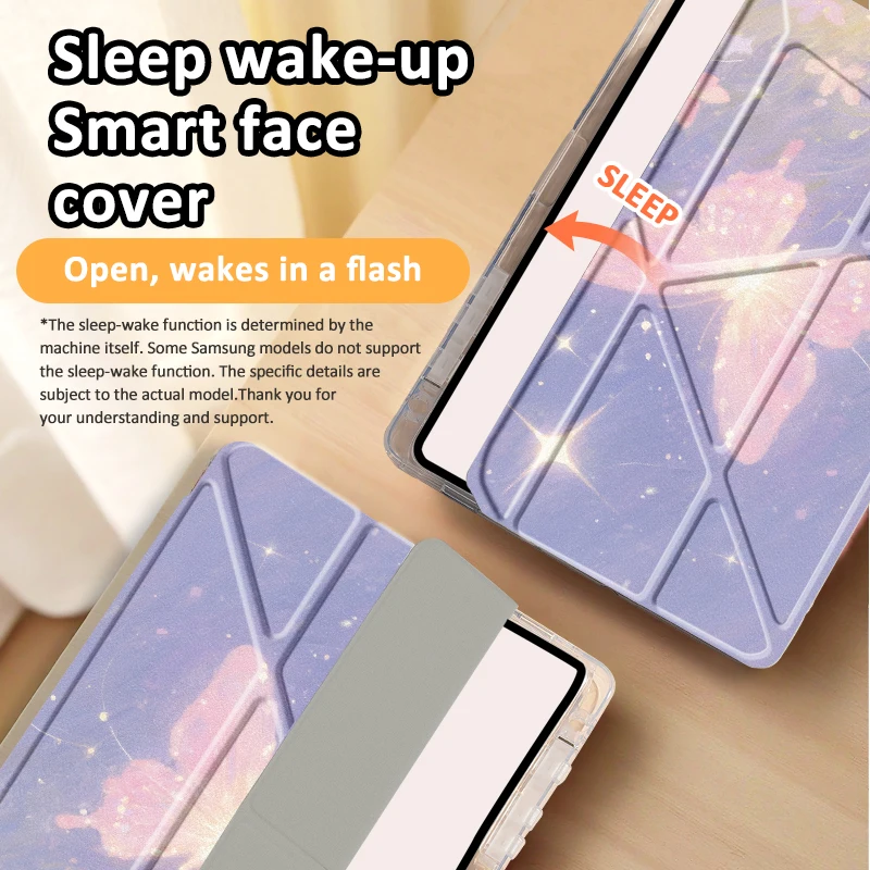 Dual-Sided Printed Folio Case with Auto Wake/Sleep
