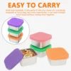 4Pcs Stainless Steel Snack Salad Box with Silicone Lid 2/6oz Leakproof Portable Stackable Sauce Container Dressing Food Storage 3