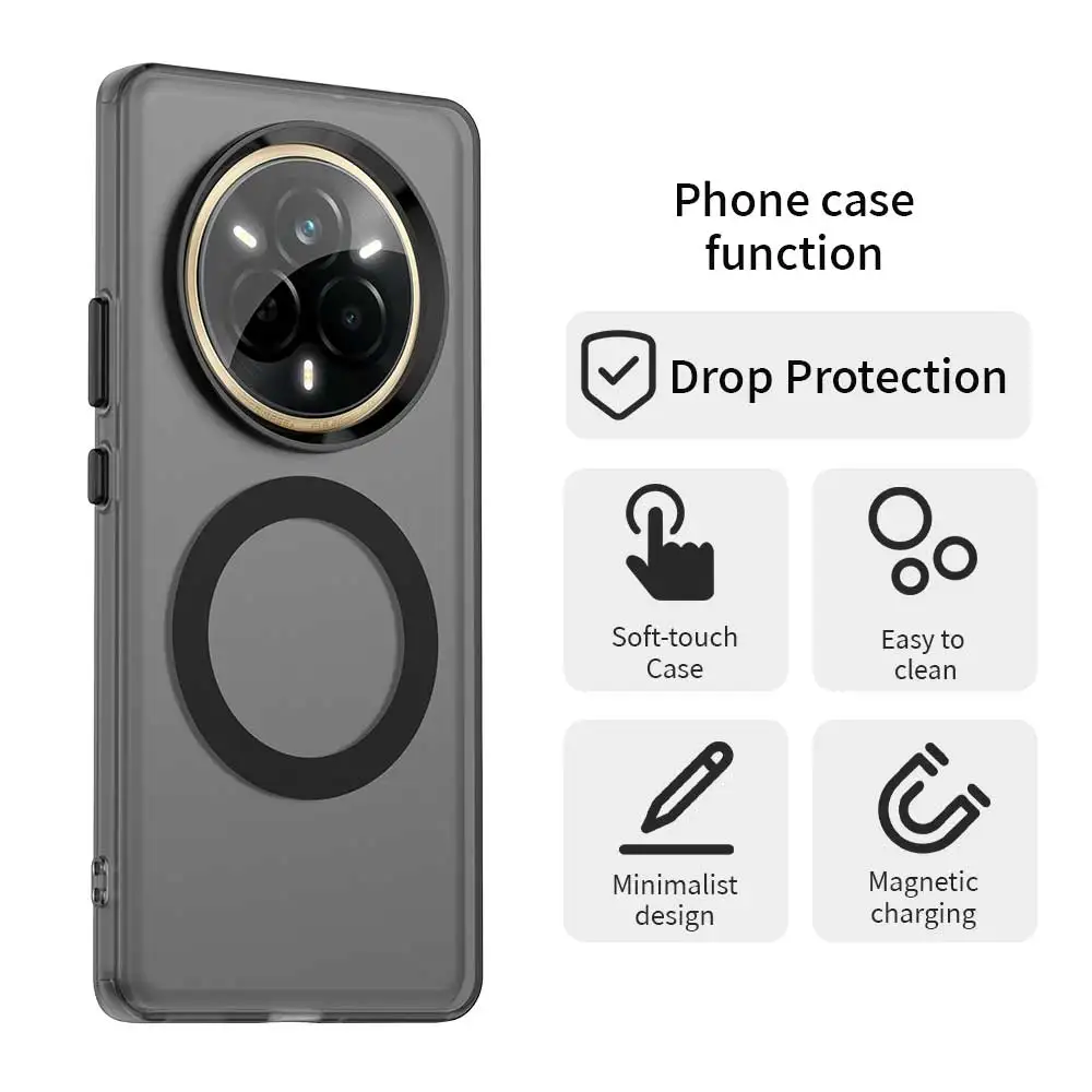 Magnetic Wireless Charging Case with Candy Colors and Transparent Back