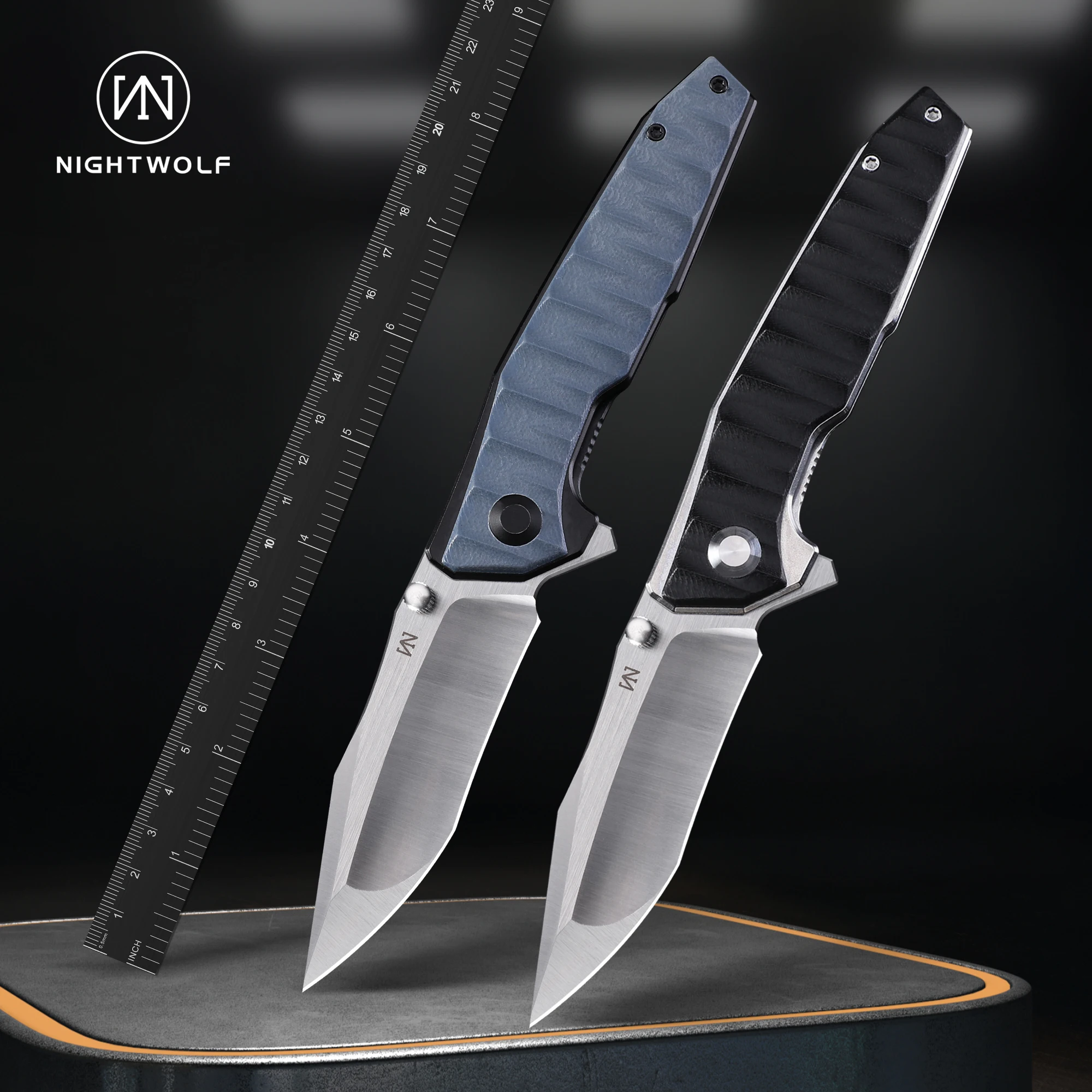 

Nightwolf N02 Pocketknives Folding Knives Jackknife Steel Blade Knife G10 Handle Outdoor Camping Survival Hunting EDC Tool