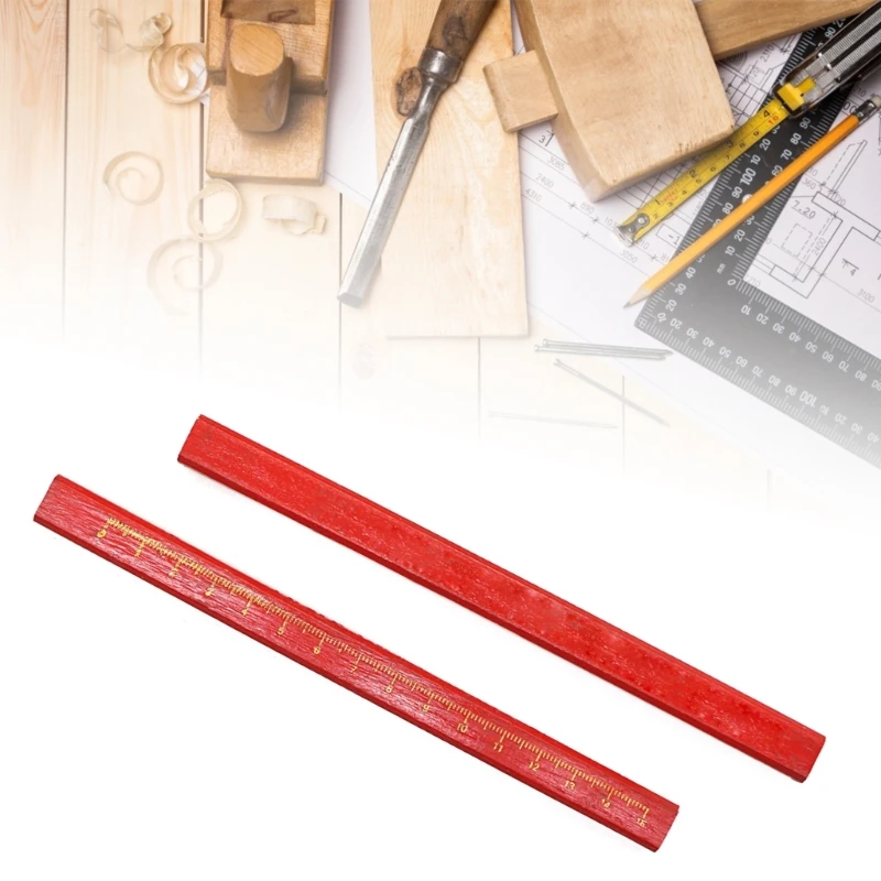 

12Pcs Carpenter Pencils Flat Octagonal Hard Woodworking Marking Lead Pencils
