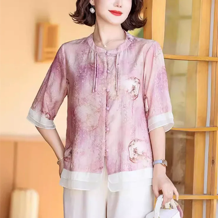 Summer Tang Chiffon T Shirt Women Clothing Ropa China Mujer T-Shirt Harajuku Woman Tops Tee Blusas Casual Ladies Tshirt Camiseta