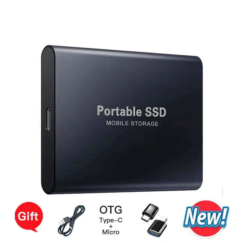 Nuevo Mini disco duro portátil SSD de 4TB, 2TB, alta velocidad ​ ​ Disco duro externo USB 3.1 tipo C para portátiles/MAC/escritorios 7