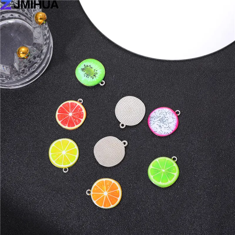 15pcs Enamel Charms Fruit Charms Apple Orange Pendants For Jewelry Making  Supplies DIY Bracelets Necklaces Handmade