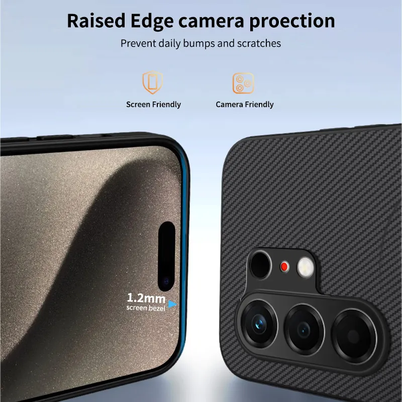 Carbon Fiber Magnetic Silicone Protective Back Case Cover