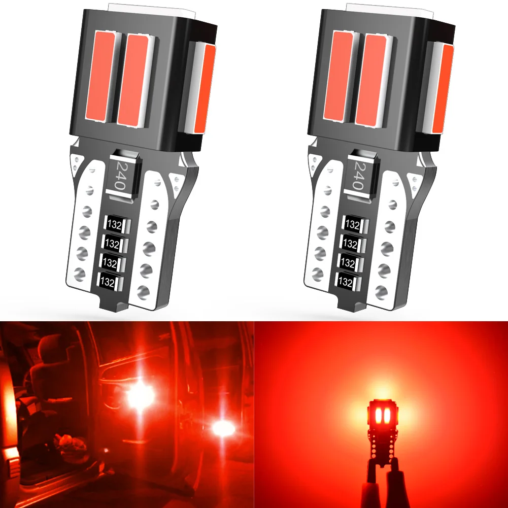 

2Pcs W5W T10 194 168 Red LED CANBUS No Error 12V Super Bright Car Interior Side Light 7020 SMD Auto Bulb For 2009-2015 Audi A4