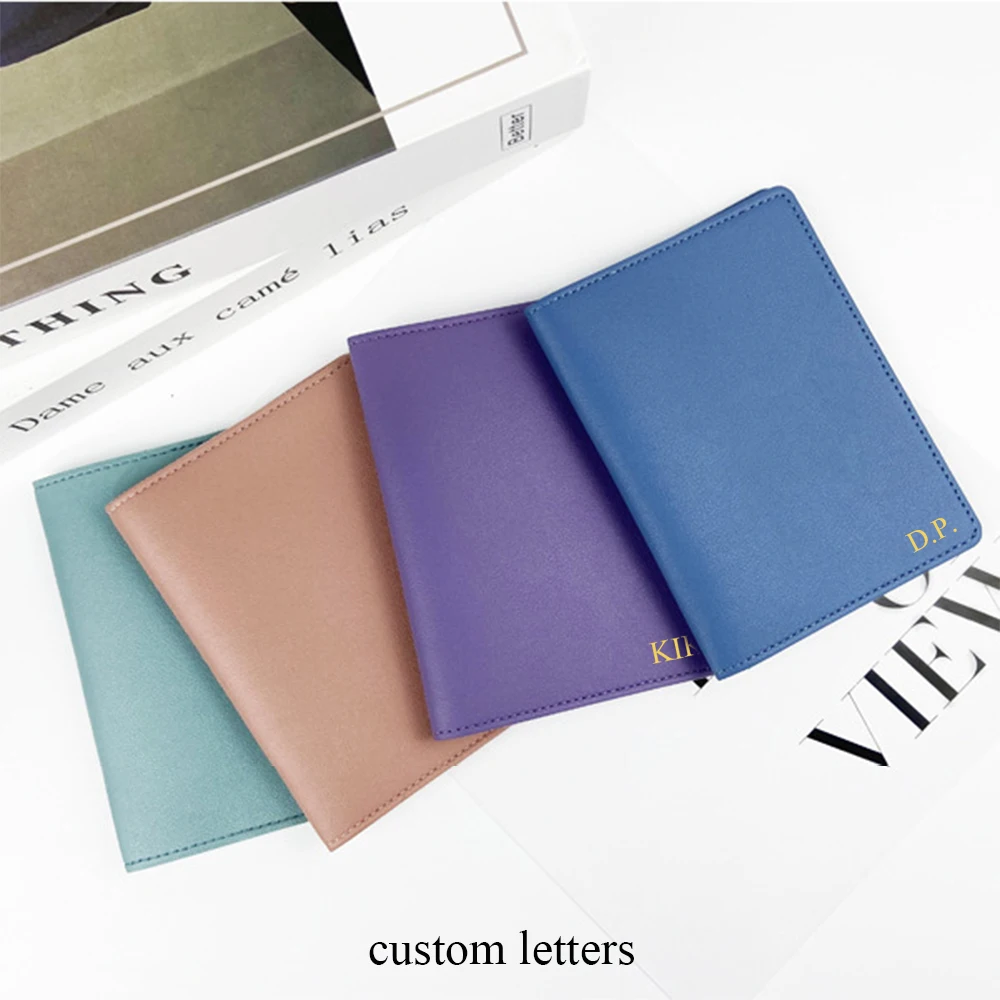 Personalized Monogrammed Light Purple Leather RFID Passport Cover Holder and Luggage Tag