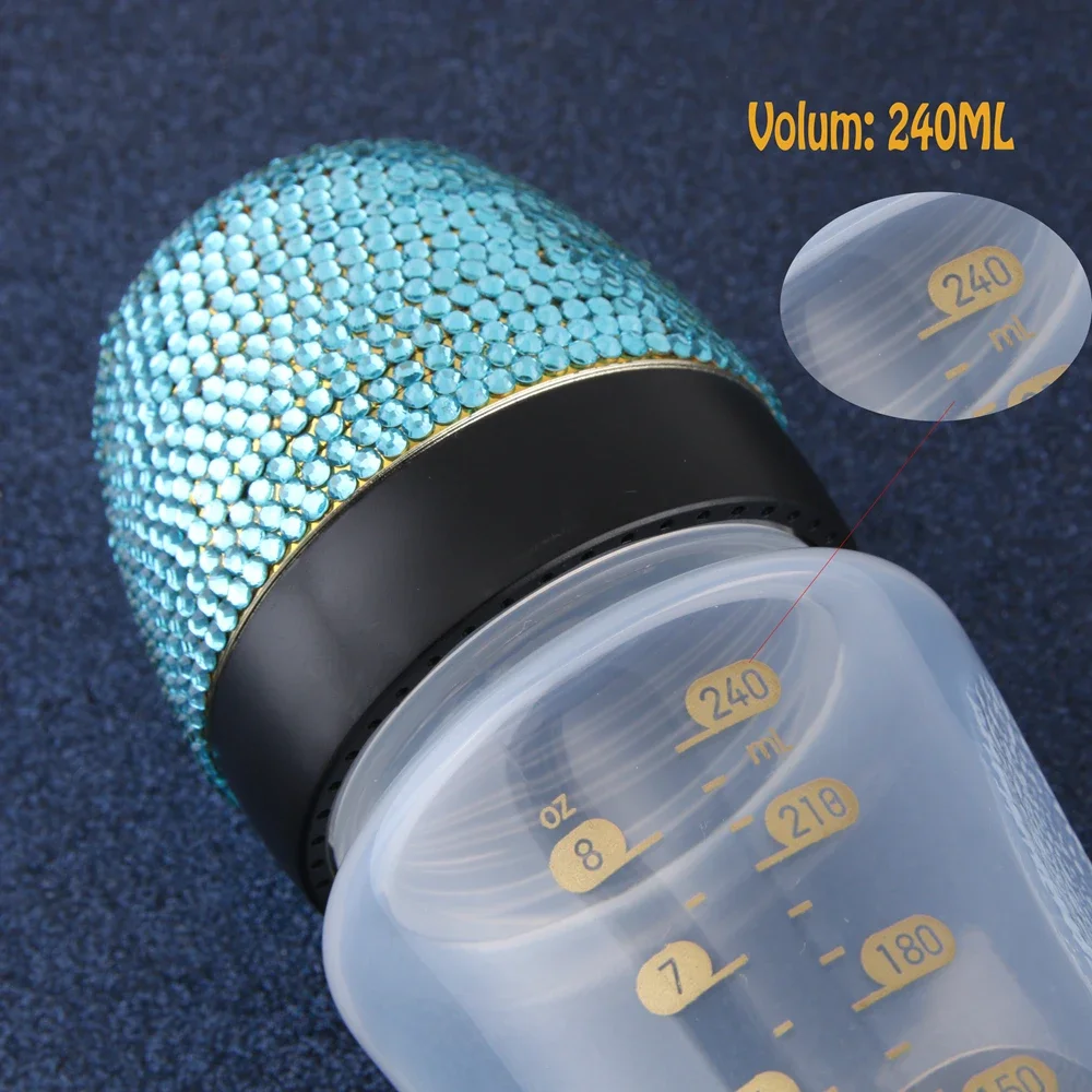 Biberon De Lujo Bling Newborn Baby Milk Bottle Nursing Bottle Anti-Choke Design BPA Free 240ml 8oz milk bottle,feeding bottle