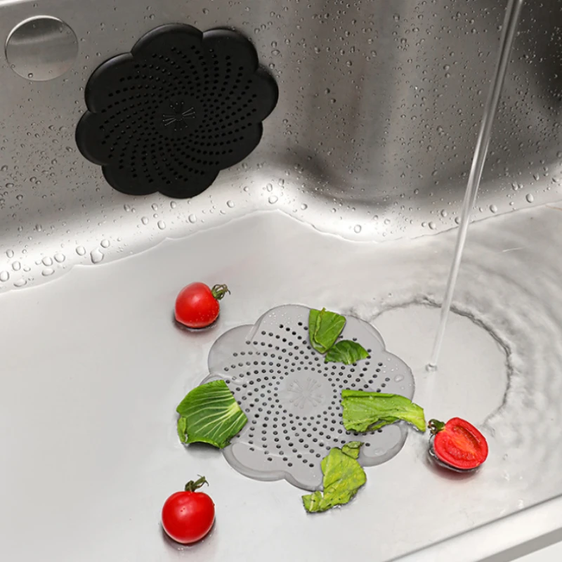 Shower Hair Catcher Strainer, Floor Drain Cover Silicone Hair Stopper with Suction Cup Mesh for Bathroom Bathtub Kitchen Sink 5