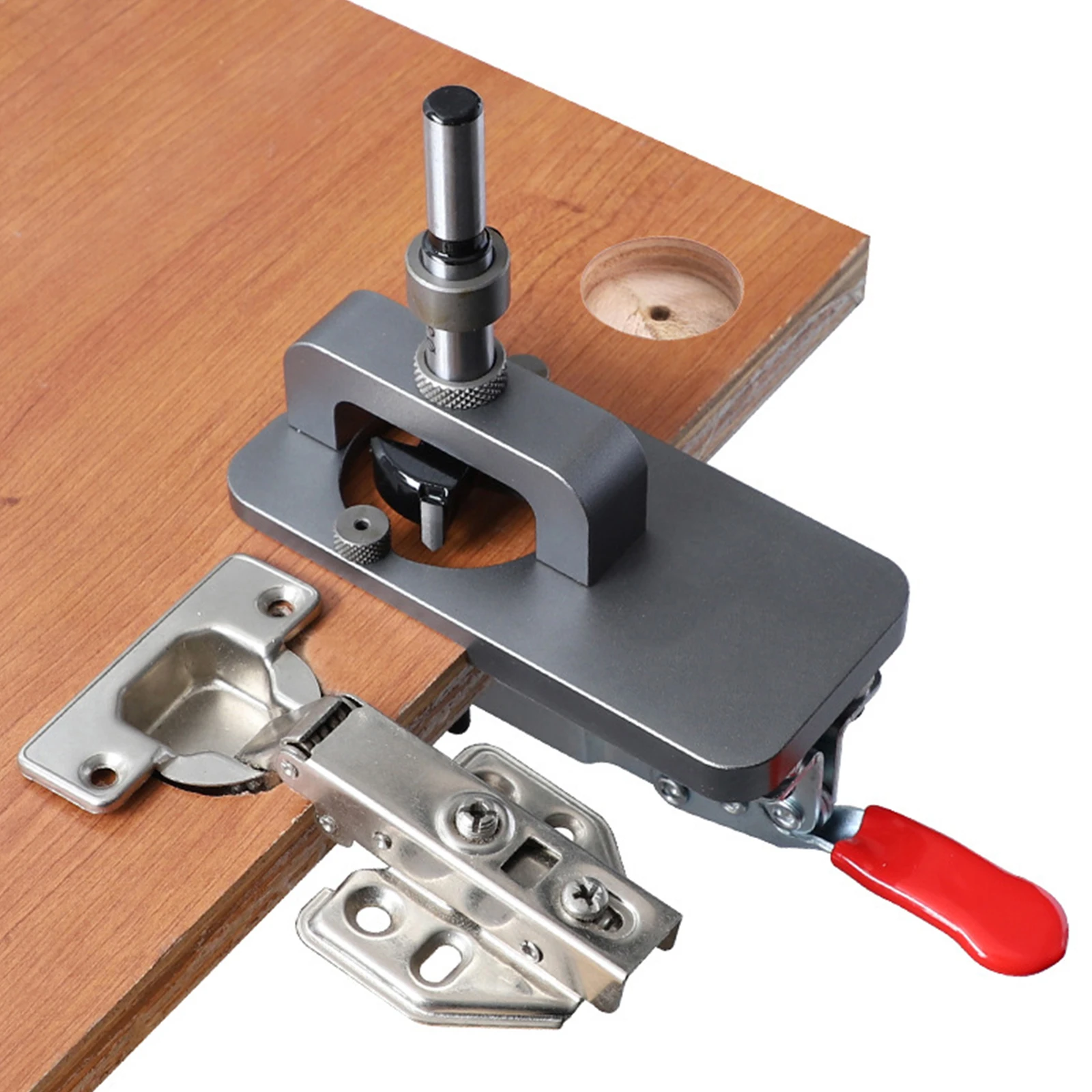 

35mm Hinge Jig Concealed Hinge Jig Drilling Hole Set Aluminum Alloy Cabinet Hinge Drilling Puncher Accurate Drilling Guide Hole