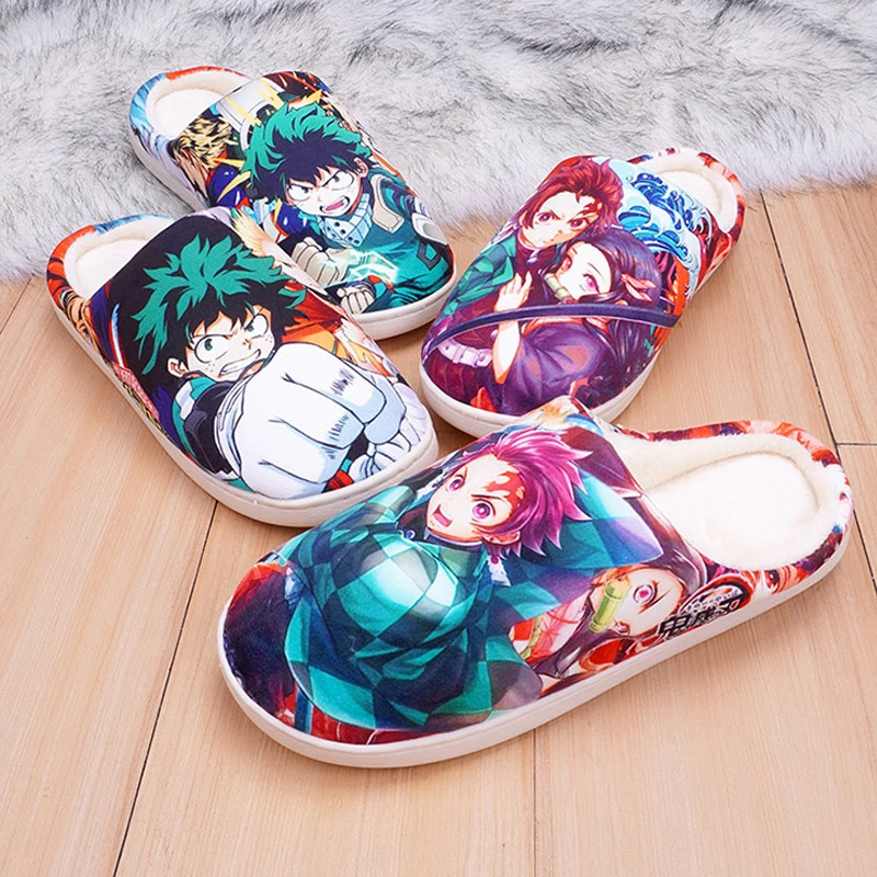 Vip Price Anime Home Slippers My Hero Academia Demon Slayer Cosplay Shoes  Non-slip Soft Warm House Slippers Lovers Couples Shoes - Cosplay Costumes -  AliExpress