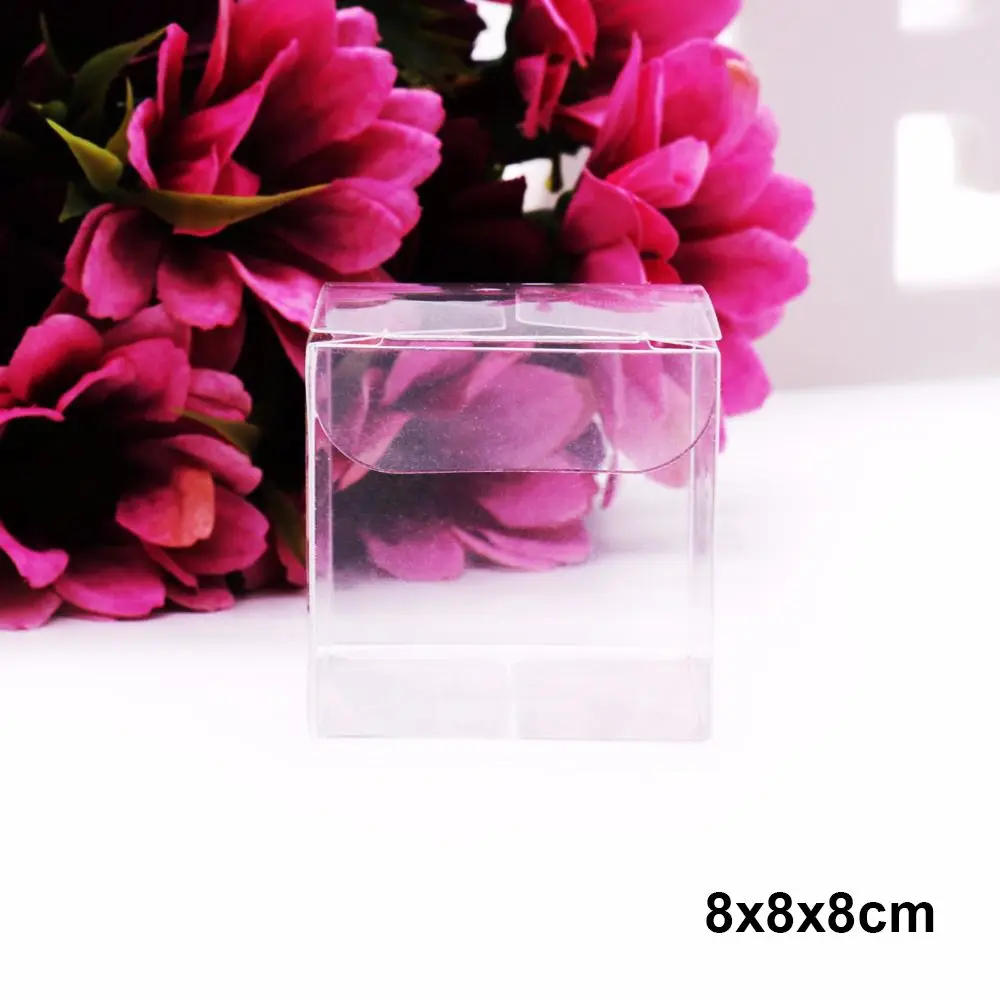 thumbnail image 1 of 1/10/50 cajas de plástico transparente cuadradas para dulces, bolsas de regalo, bolsas para galletas, regalos de boda, suministros festivos para fiestas, 1 of 5