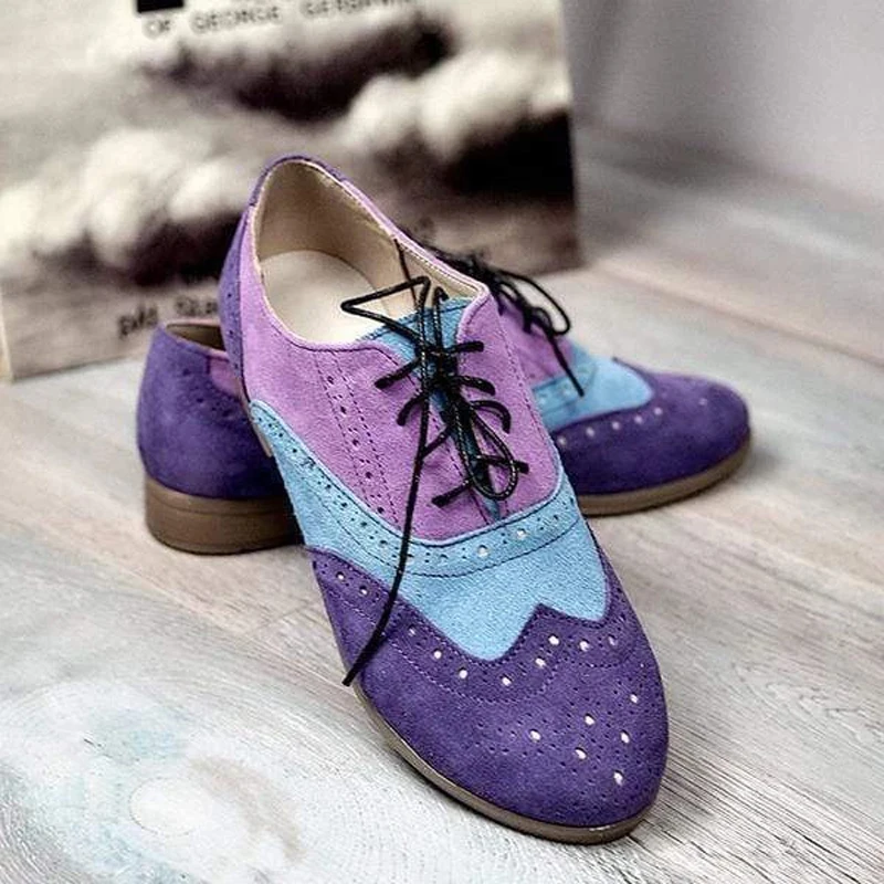 

Vintage Lace Up Oxford Shoes Loafers For Women Sneakers Female Oxfords Fashion Mixed Colors Flats Single Shoes Woman Spring 2024