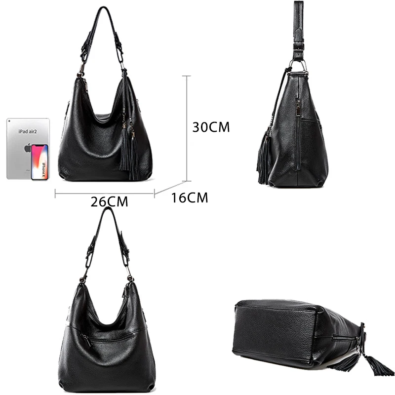 【美品】デンツ☆ヘアシープ（羊革)☆カシミヤ100%☆ブラック☆8 Zency Fashion Women Shoulder Bag 100% Genuine Leather Daily