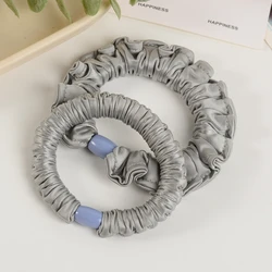 Luxurious Satin Hair Scrunchie Set - Soft, Silky, No - Damage Elastic Hair Bands (GRAY)