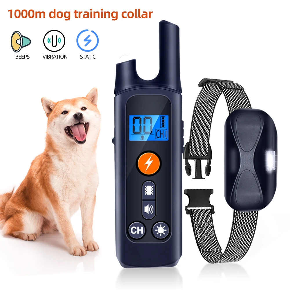 1000m Waterproof Dog Training Collar Pet Remote Control Dog Collar With