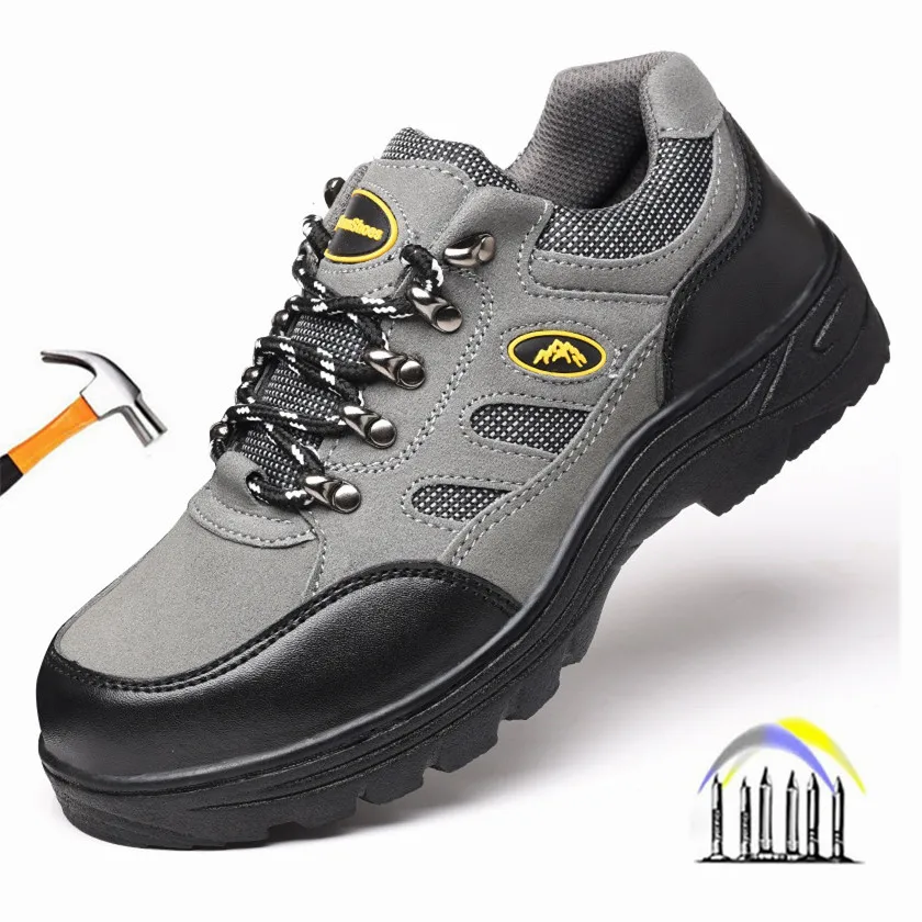 

Safety Shoes For Men Climbing Shoes Anti Smash Indestructible Shoes Anti Slip Work Boots Steel Toe Cap Puncture Proof Work Shoes