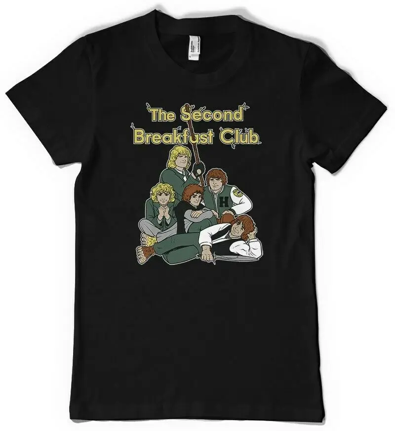 La Seconda Colazione Club Lotr Hobbits Breakfast Club Parody Black T Shirt